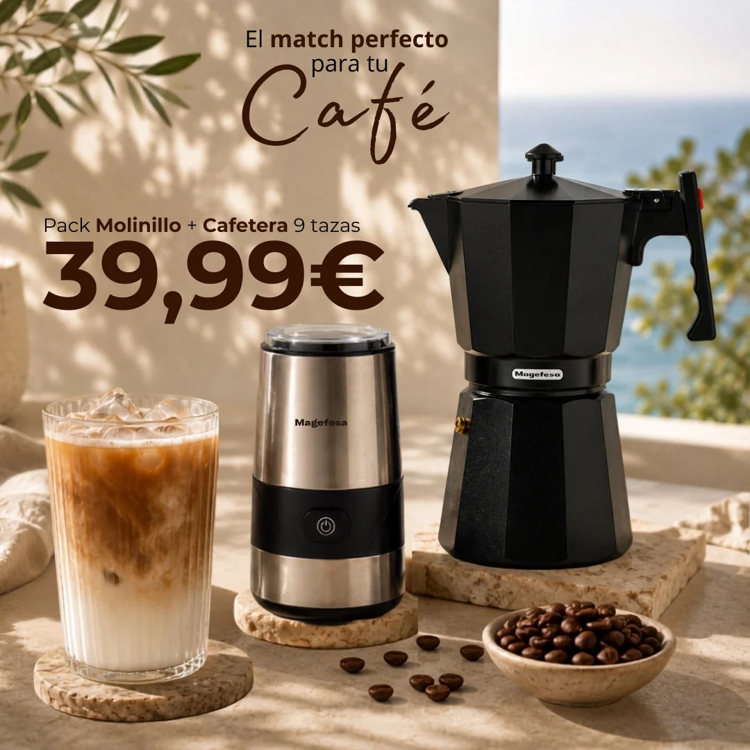 ANUNCIO MAGEFESA CAFETERA ITALIANA JAMAICA BLACK MOLINILLO SIBARITA PACK CAFE
