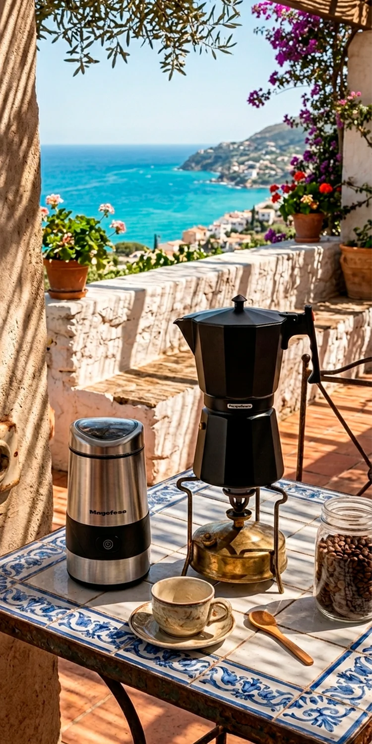 Pack Cafetera Italiana Molinillo Café Magefesa Jamaica Black Sibarita