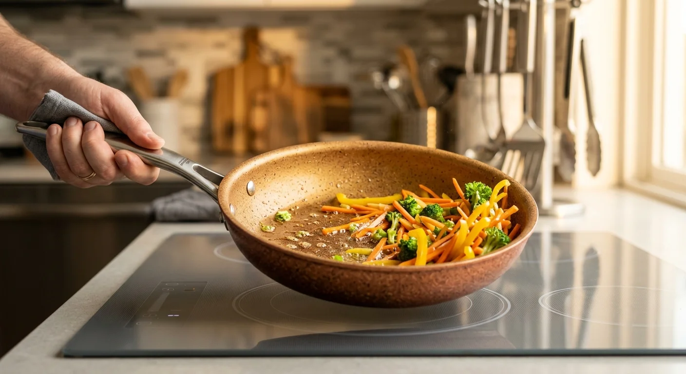Sartén Quantanium salteando verduras