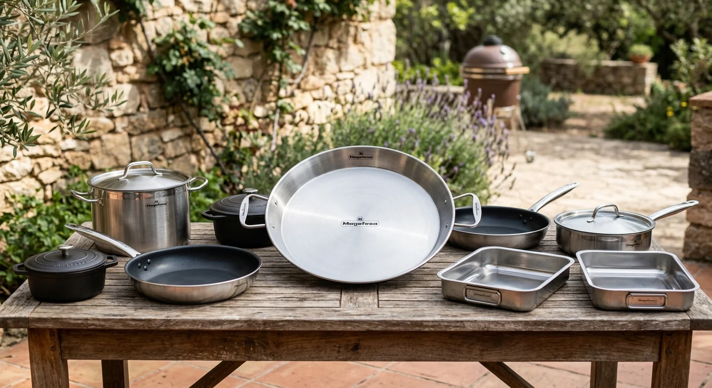 Menaje de cocina Magefesa para exterior: sartenes grandes, ollas, bandejas y paellera para el 4 de julio