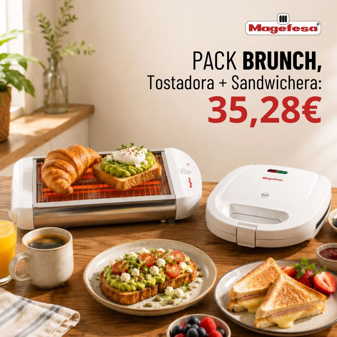 ANUNCIO MAGEFESA PACK BRUNCH SANDWICHERA GOUDA TOSTADORA SUN UP