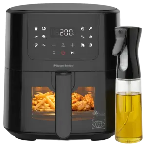 Foto de portada del pack air fryer Magefesa, aparecen la freidora ALISIA y la aceitera MIST.